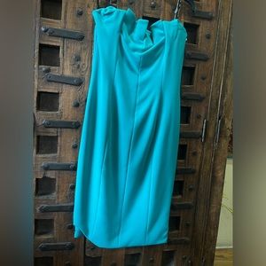 NWT Black Halo/EVE by Laurel Berman Strapless Teal Dress